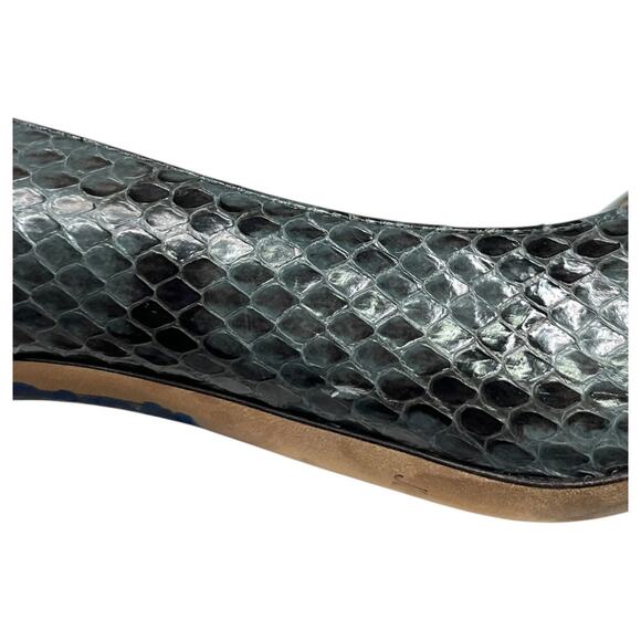 Jimmy Choo Heels Womens 37.5 7.5 US Green Black Snake Python Abel Pump Stiletto - Picture 13 of 13